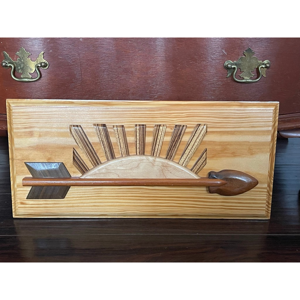 Handcrafted Wood Arrow & Sun Art by Paul Floyd Wilmington NC Signed 2012